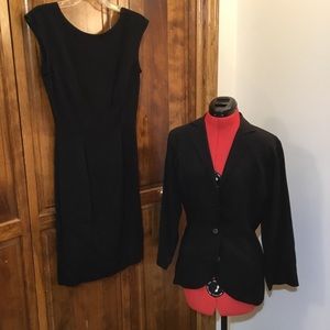OZBEK dress suit, size S, hi/low dress, tapering side panels on jacket